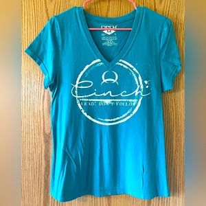 Teal Cinch tee, women’s large